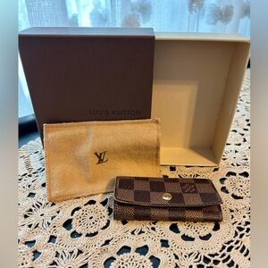 Louis Vuitton Dark Brown Damier Ebene four Key Holder